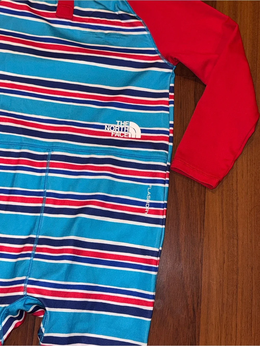 The North Face UPF 40+ Rashguard Swim Size 18-24months Snaps Blue Red Patagonia